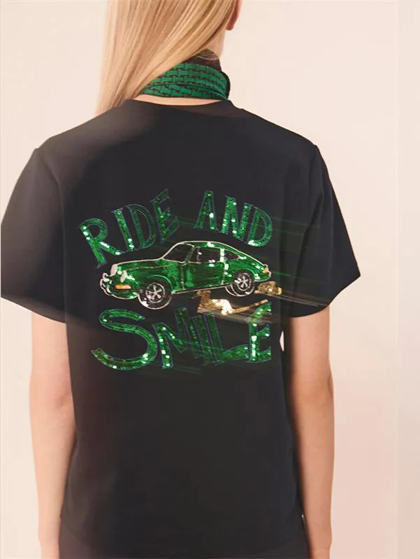 Sequined Car T-shirt