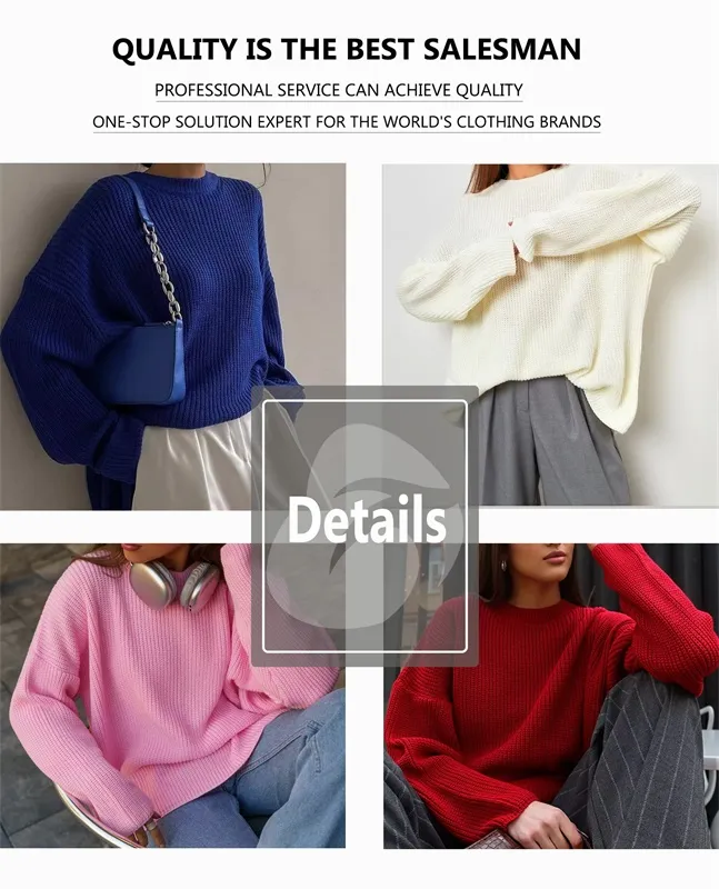 White crew neck fashion sweater