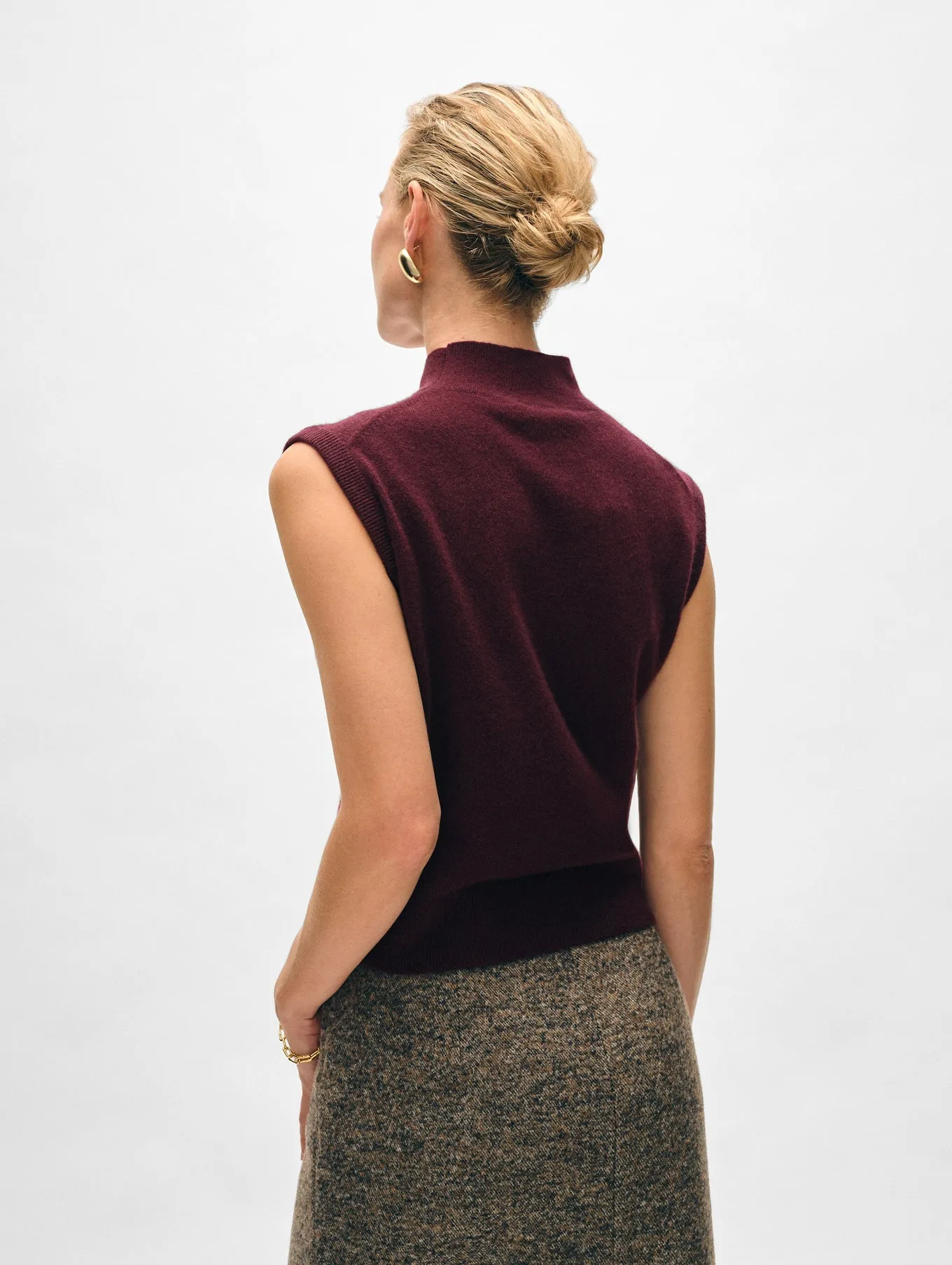 ANCORA Red Wool Knit Fashion Women's Sweater