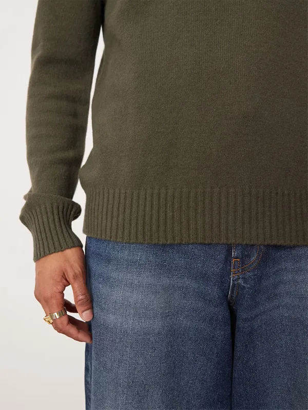 Dark Green Pullover Knitted Sweater