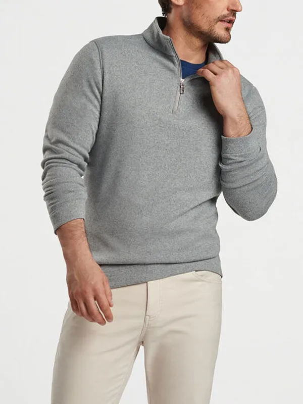 FNJIA Solid Color 1/4 Zip Men's Jumper Half zipper Knitwear Sweater For Men
