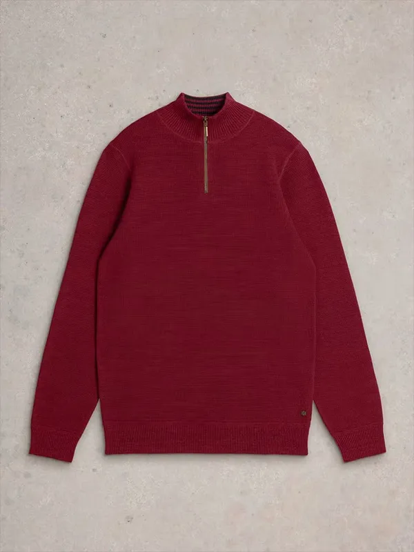 FNJIA Wholesale Custom Men's Half Zipper Knitted Jumper Knitwear Sweatshirt Sweater For Men