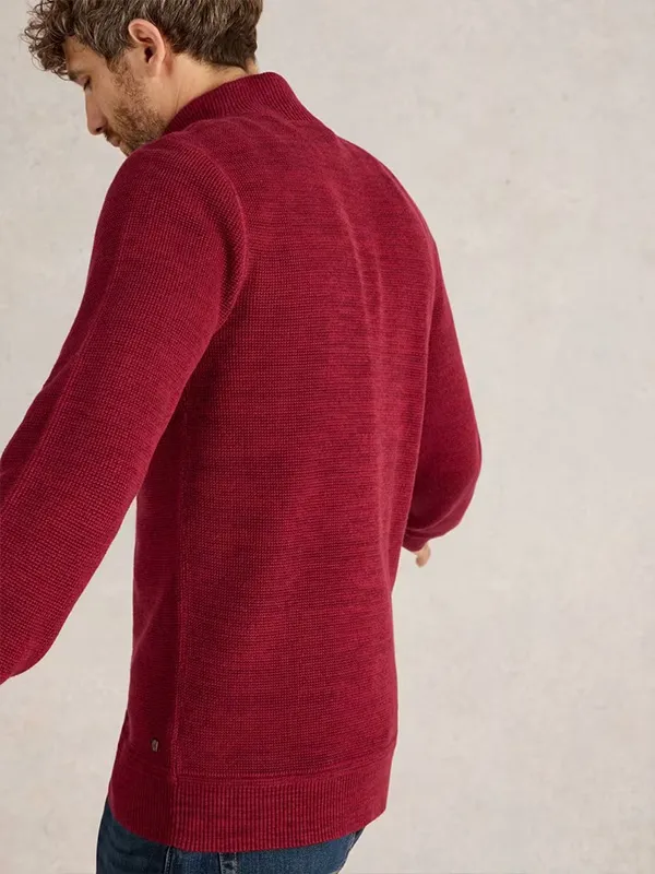 FNJIA Wholesale Custom Men's Half Zipper Knitted Jumper Knitwear Sweatshirt Sweater For Men