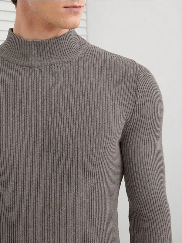 Custom FNJIA Solid Color Half Turtleneck Men's Sweater Wholesale Knitwear Jumper