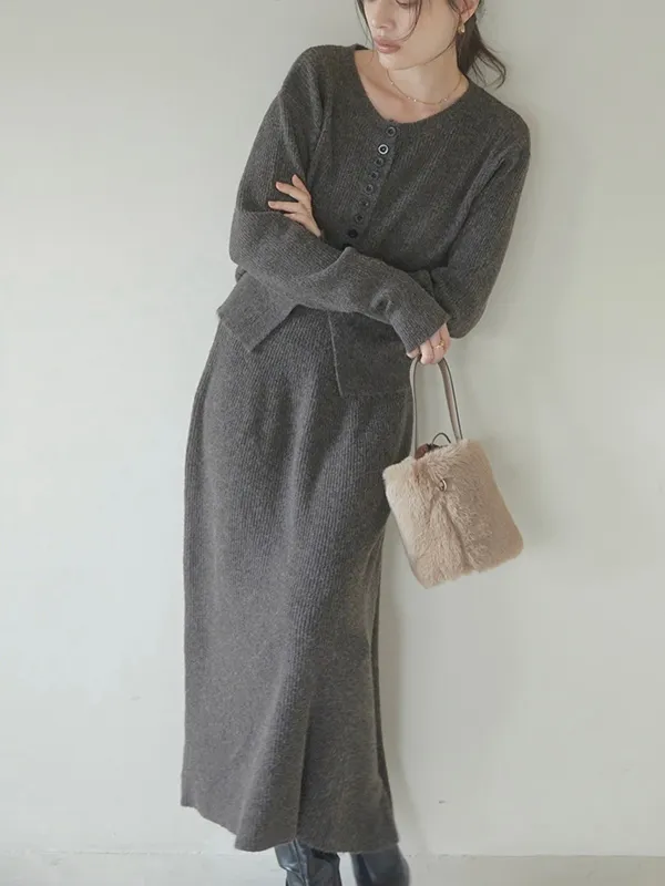 FNJIA 2 Pcs Set Spring Fashion Women's Dresses