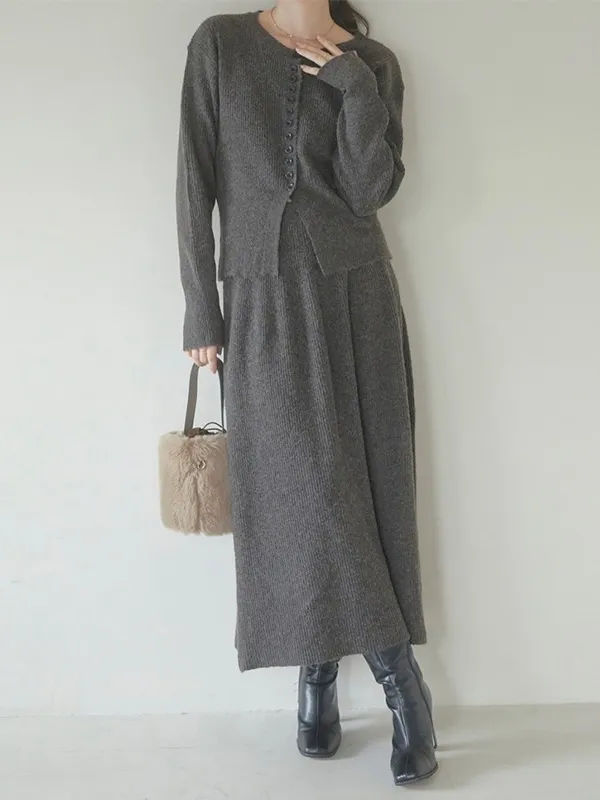 FNJIA 2 Pcs Set Spring Fashion Women's Dresses