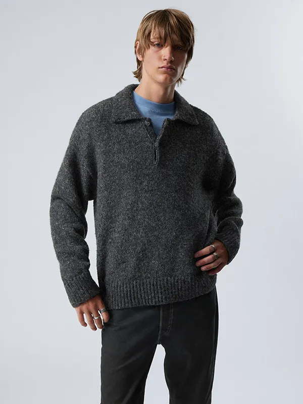 Custom Men's Half-Zip Lapel Pullover Sweater