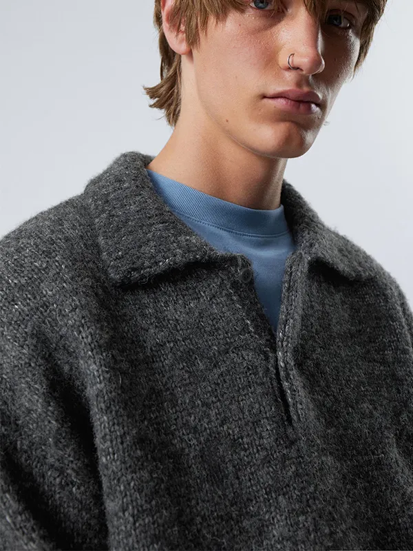 Custom Men's Half-Zip Lapel Pullover Sweater