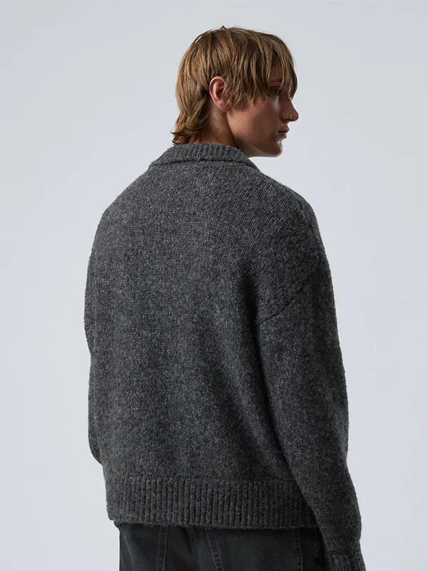 Custom Men's Half-Zip Lapel Pullover Sweater