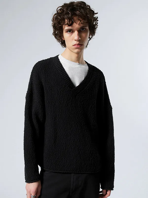 Custom FNJIA V-Neck Men's Knitted Sweater