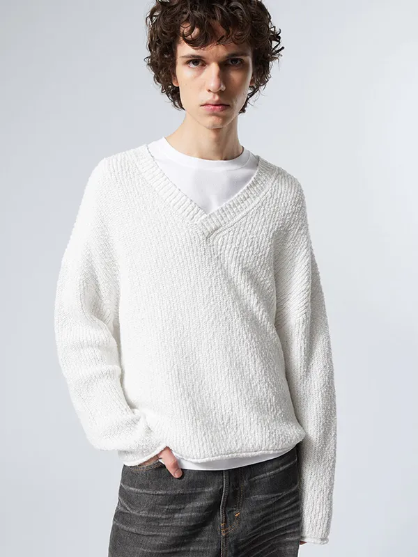 Custom FNJIA Solid V-Neck Men's Sweater