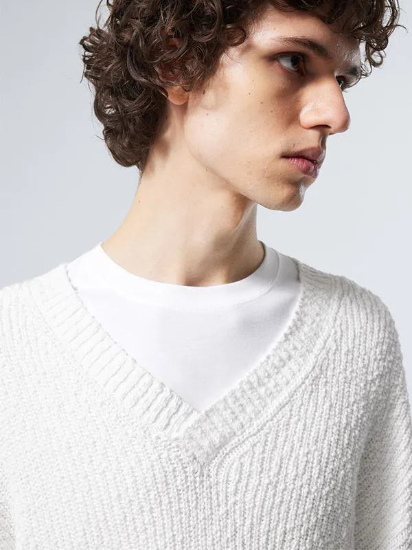 Custom FNJIA Solid V-Neck Men's Sweater