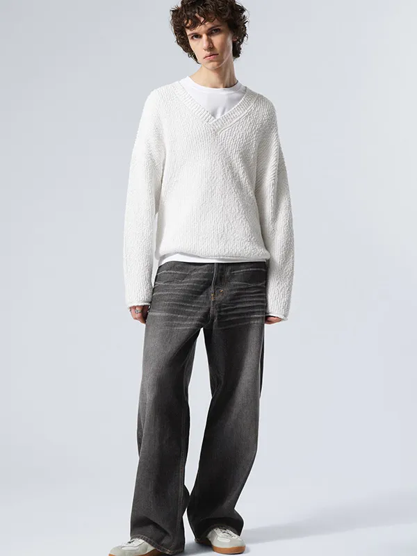Custom FNJIA Solid V-Neck Men's Sweater
