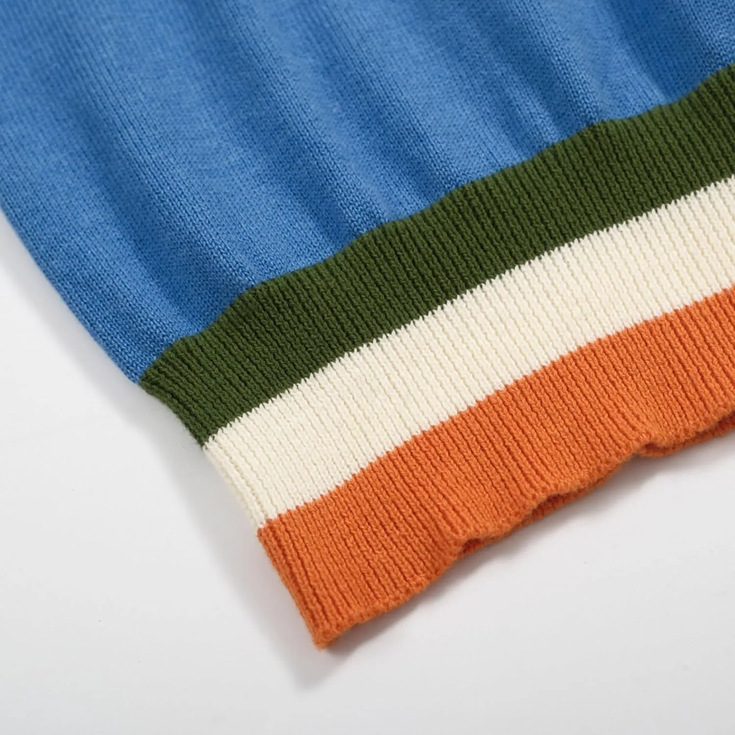 Custom FNJIA Splicing Color Knitted Polo Shirt