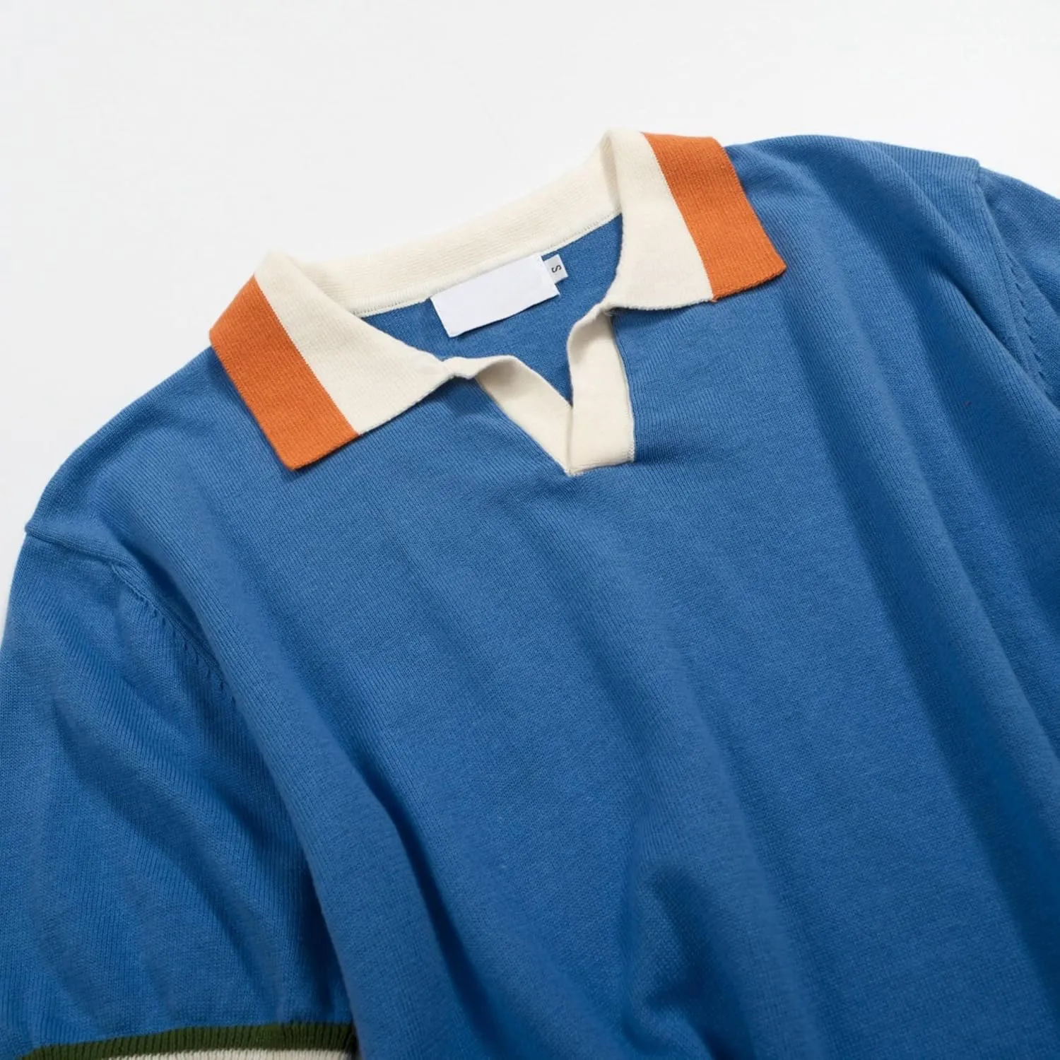 Custom FNJIA Splicing Color Knitted Polo Shirt