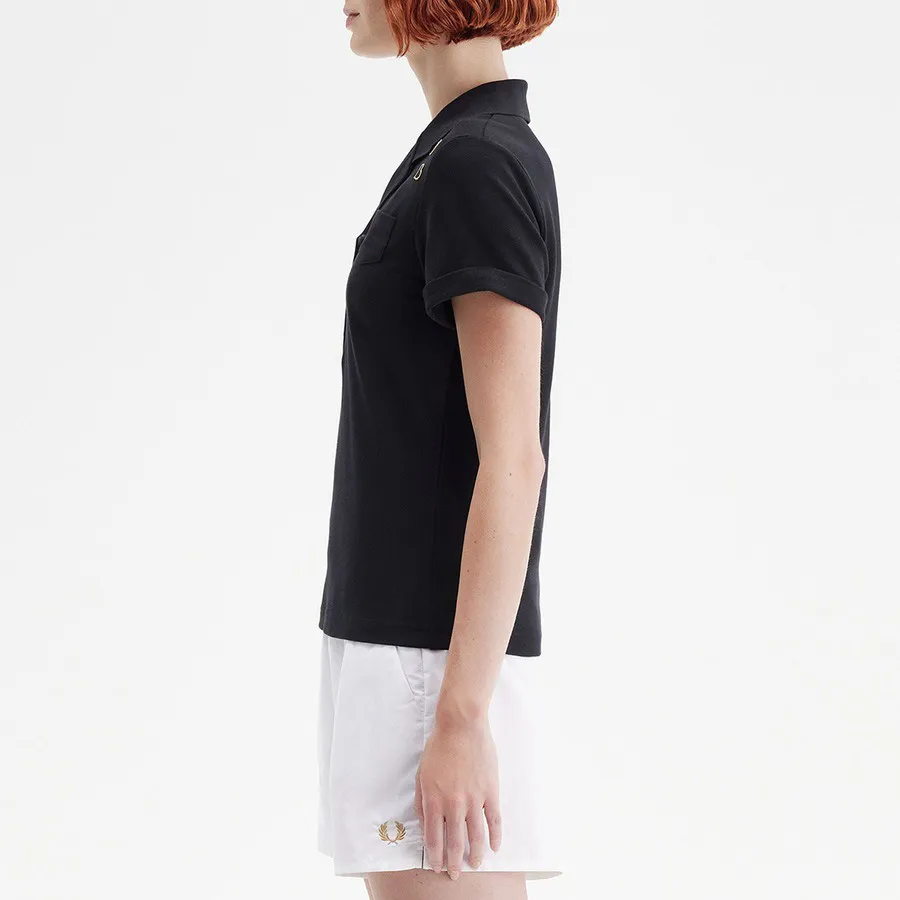 Custom FNJIA Knitted Pocket Design Women's Polo Shirt