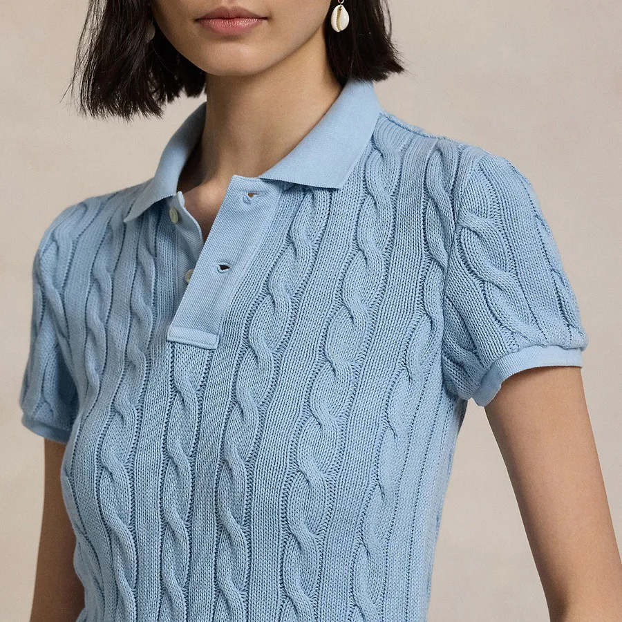 Custom Braided Knitted Women's Polo Shirt