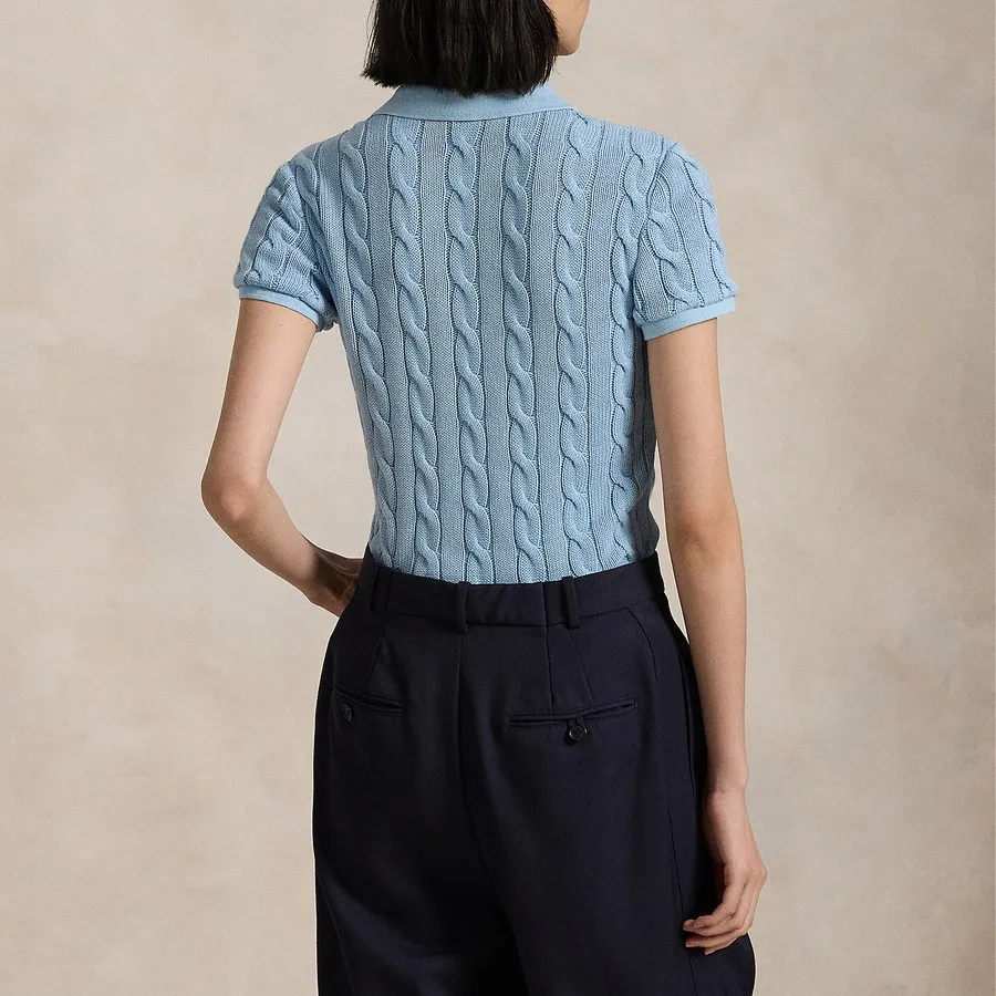 Custom Braided Knitted Women's Polo Shirt