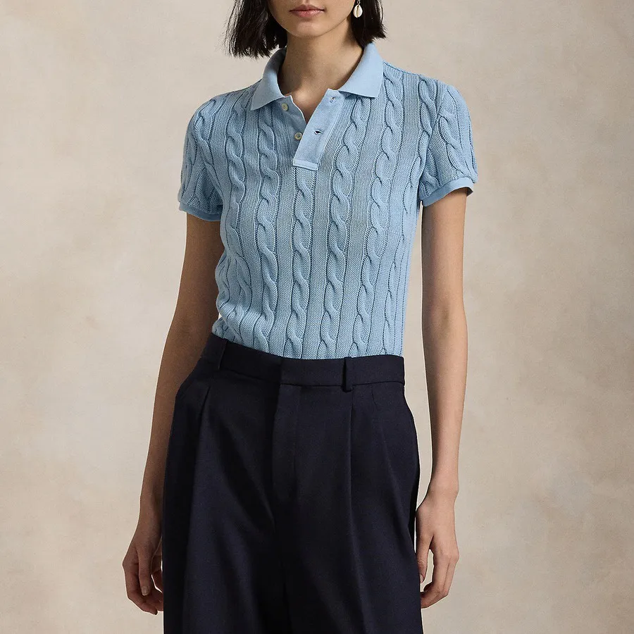 Custom Braided Knitted Women's Polo Shirt