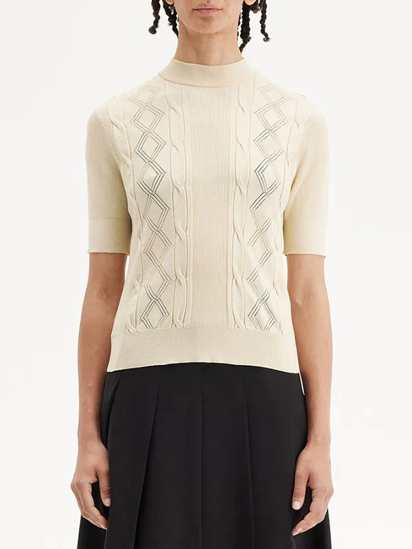 Custom Knitted Diamond Shaped Design Short Sweater
