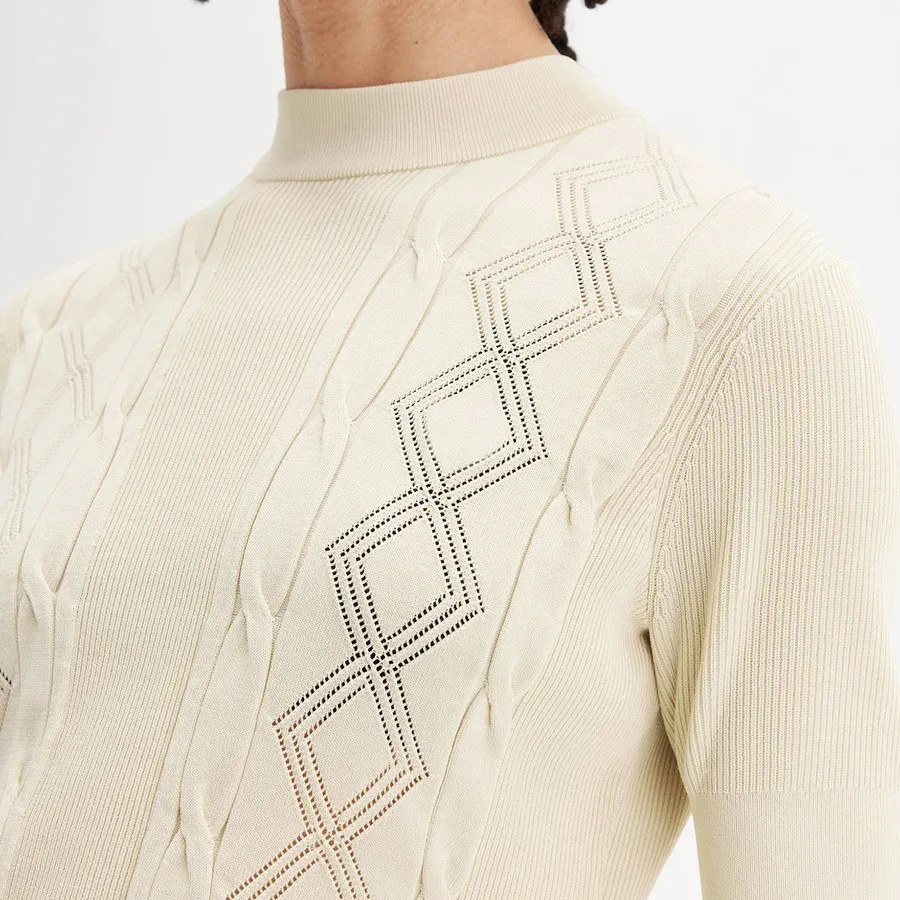 Custom Knitted Diamond Shaped Design Short Sweater