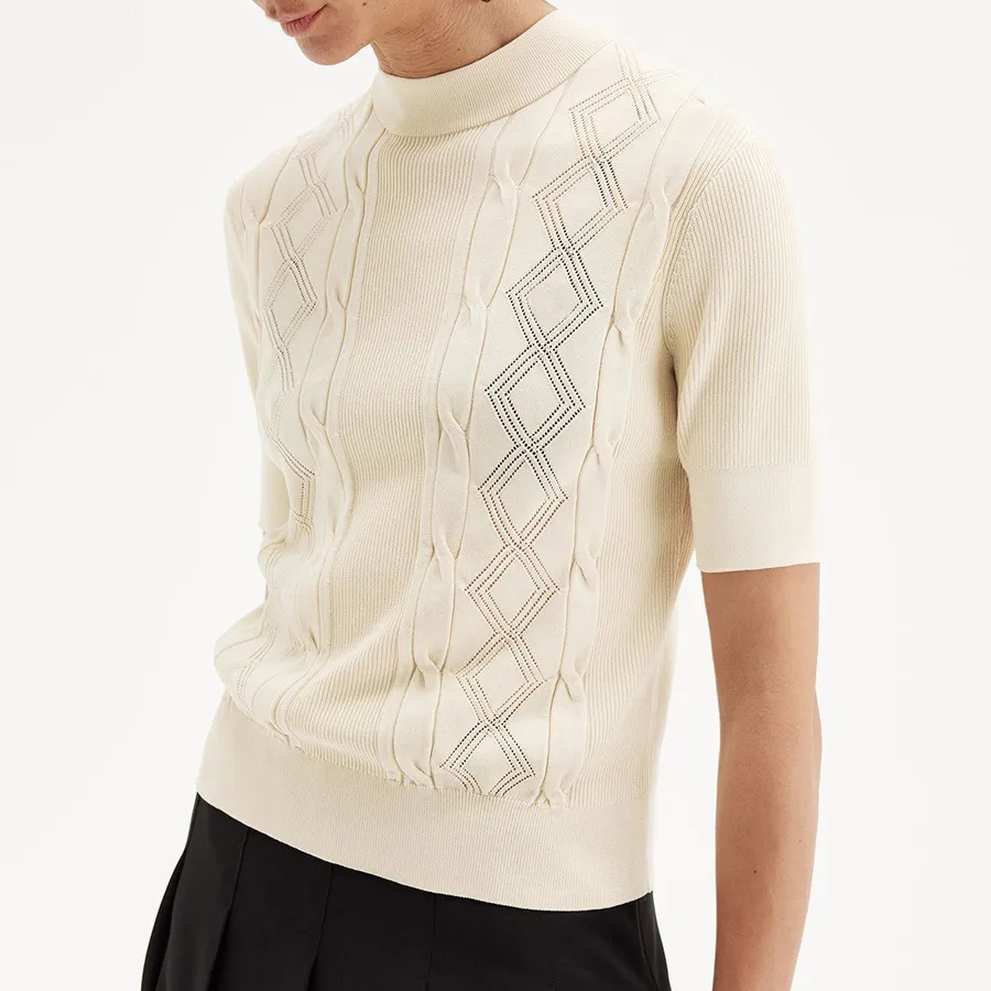Custom Knitted Diamond Shaped Design Short Sweater