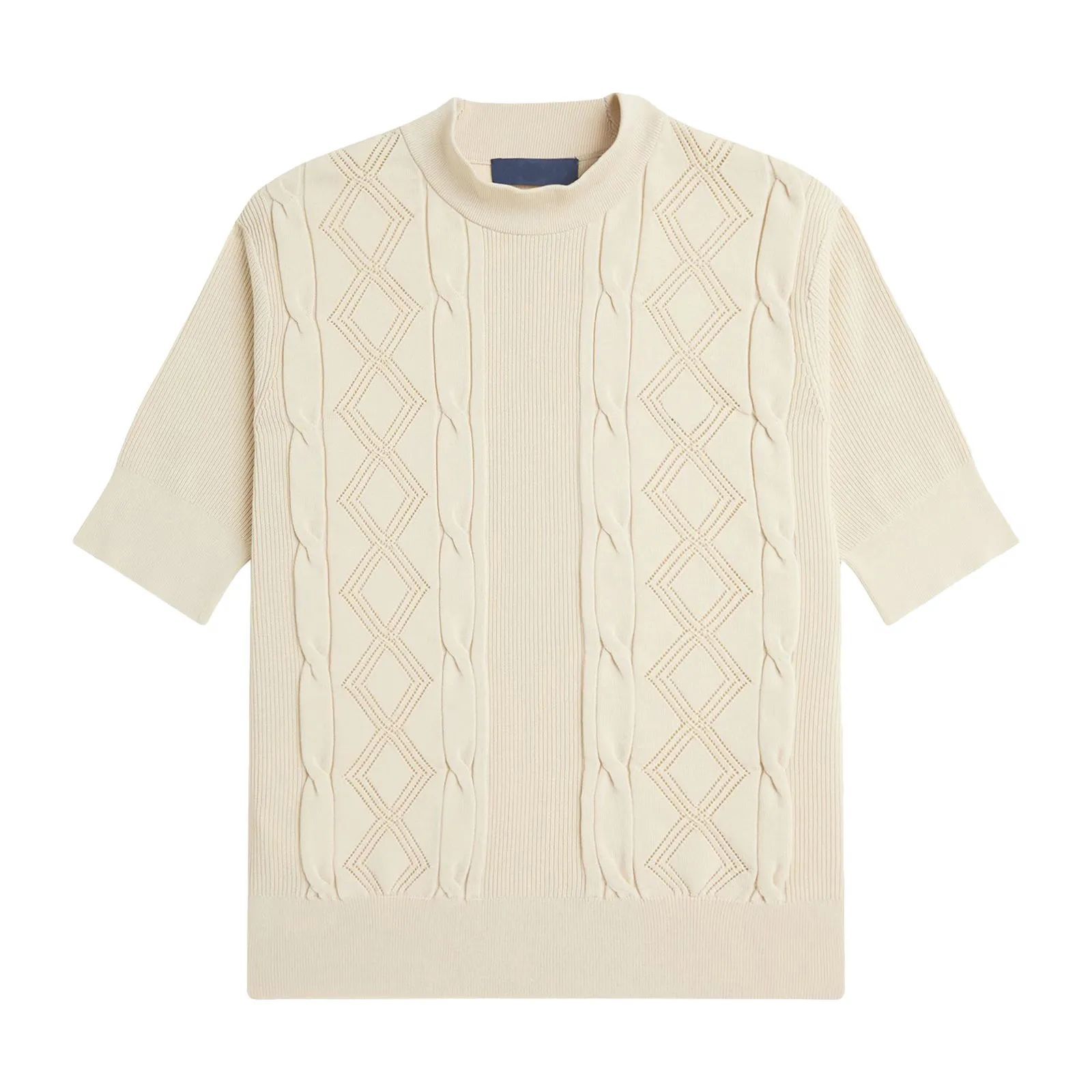 Custom Knitted Diamond Shaped Design Short Sweater