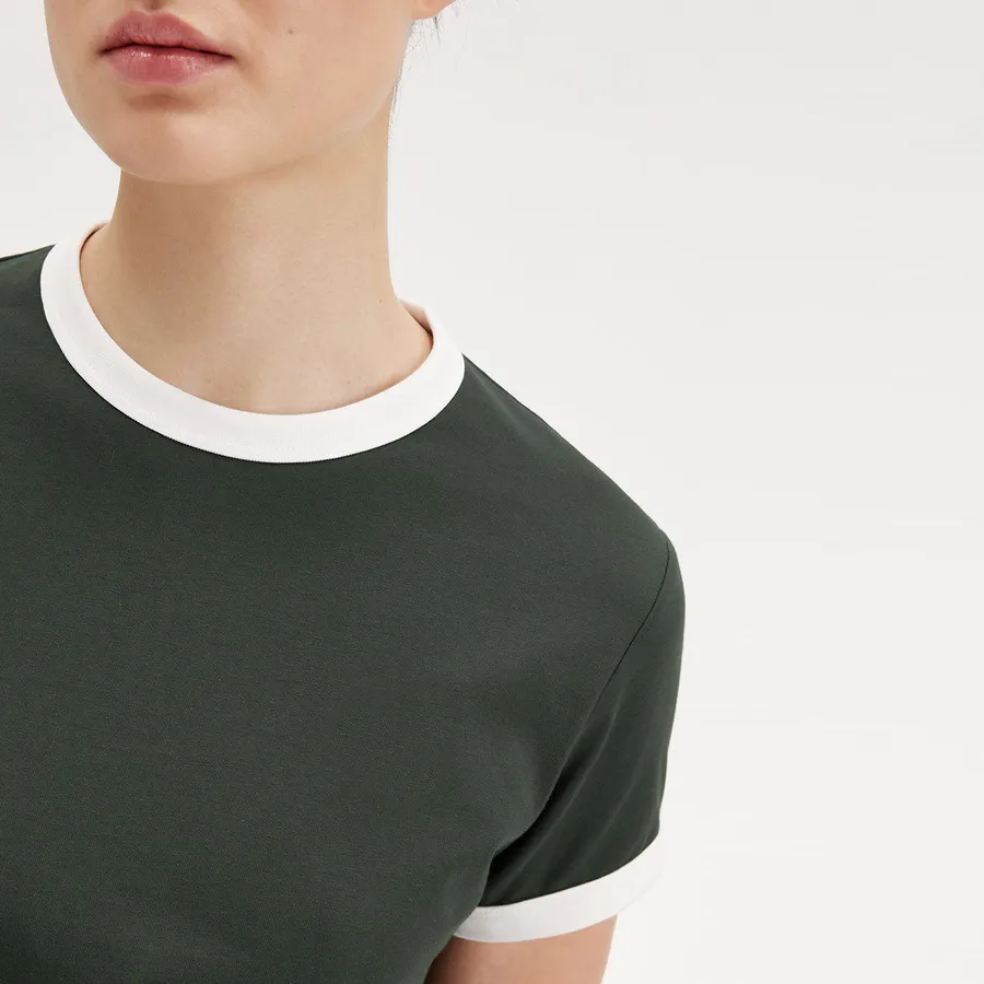 Custom 9-point Knitted Short Sleeves Knitted Women's T-shirt