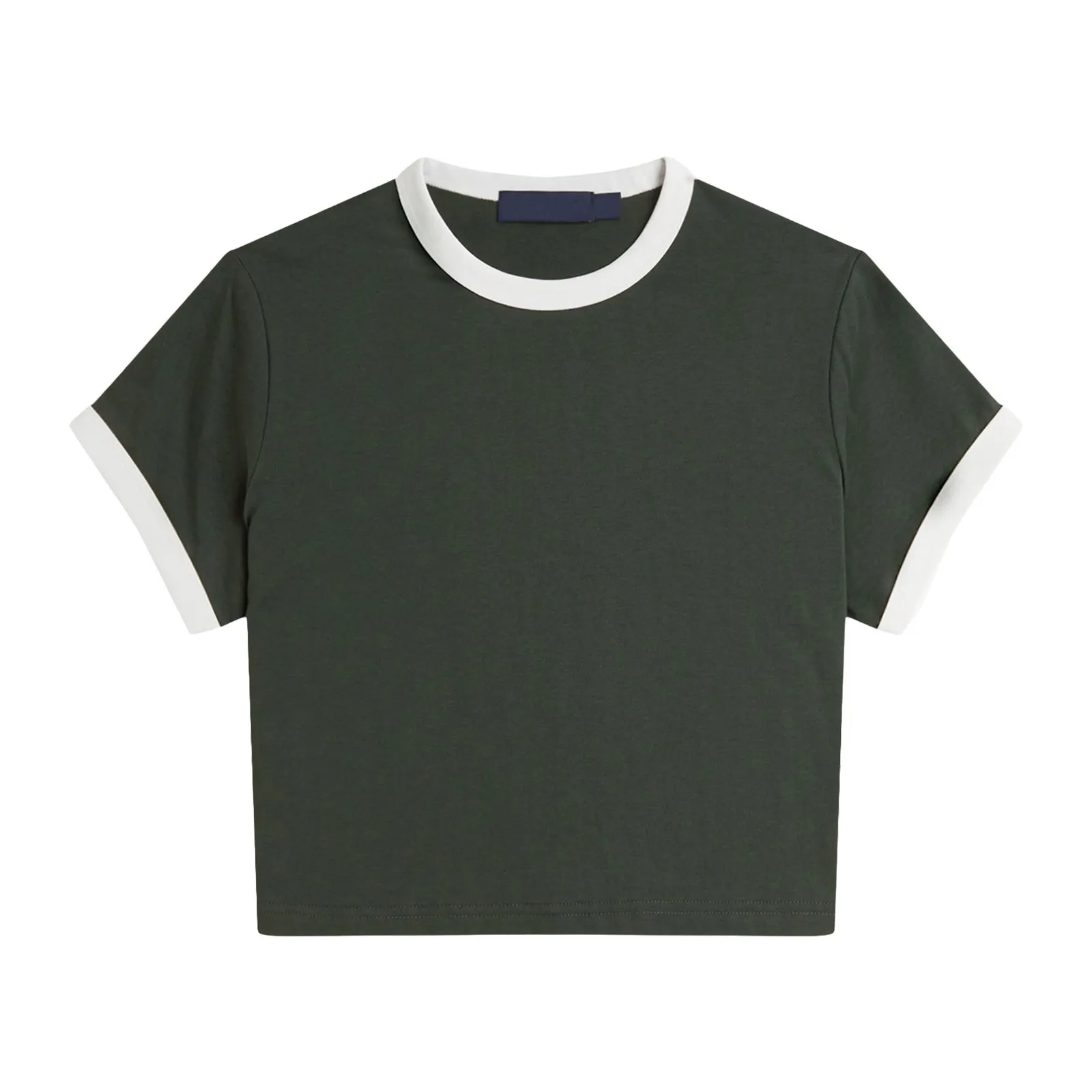 Custom 9-point Knitted Short Sleeves Knitted Women's T-shirt