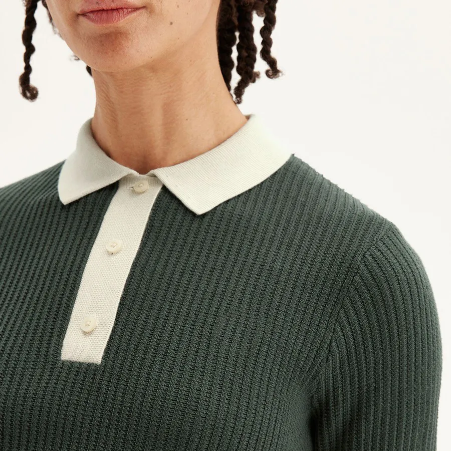 Custom Knitted Splicing simple Women's Polo Shirt