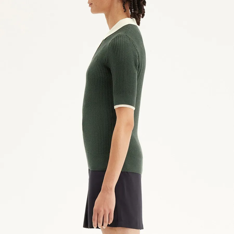 Custom Knitted Splicing simple Women's Polo Shirt