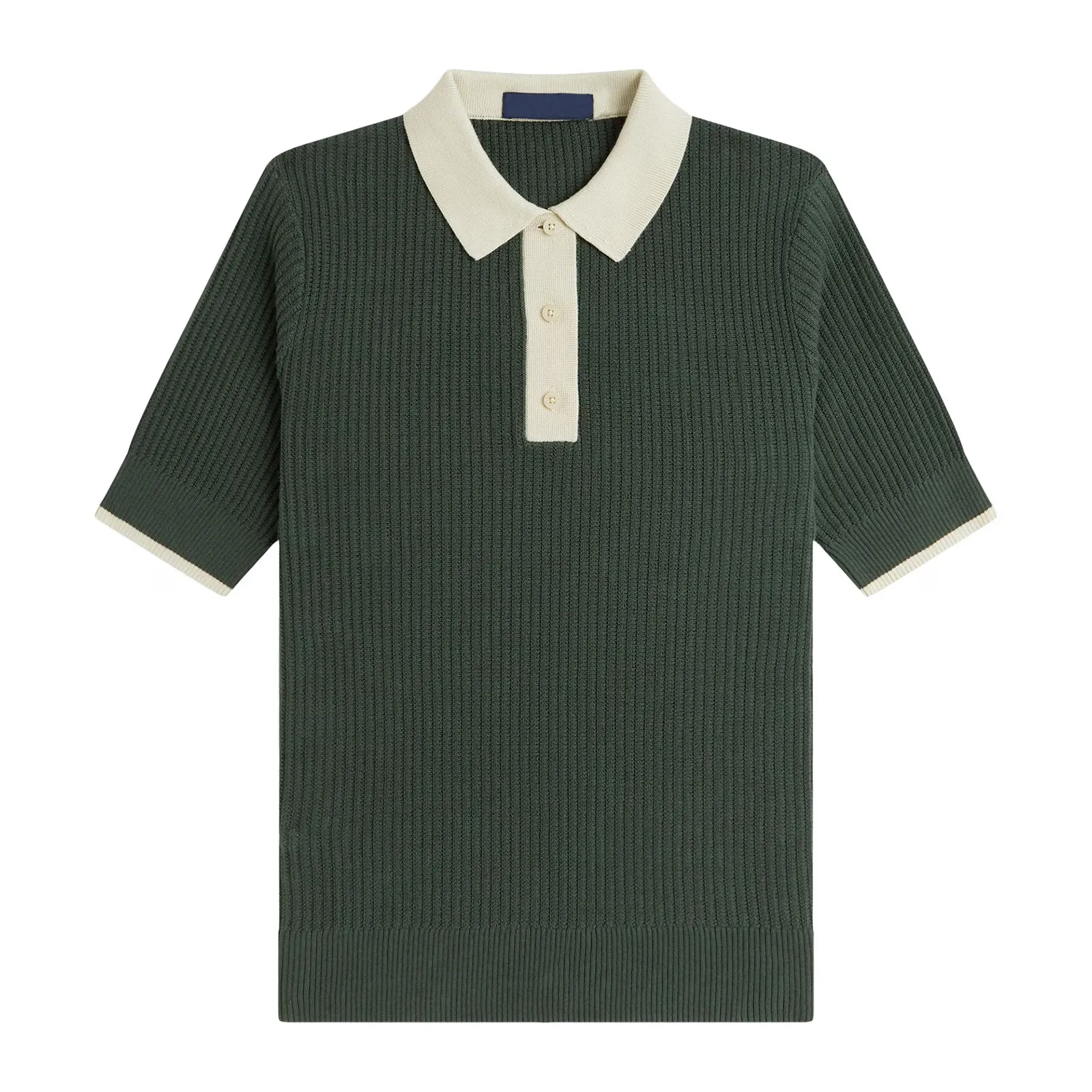 Custom Knitted Splicing simple Women's Polo Shirt