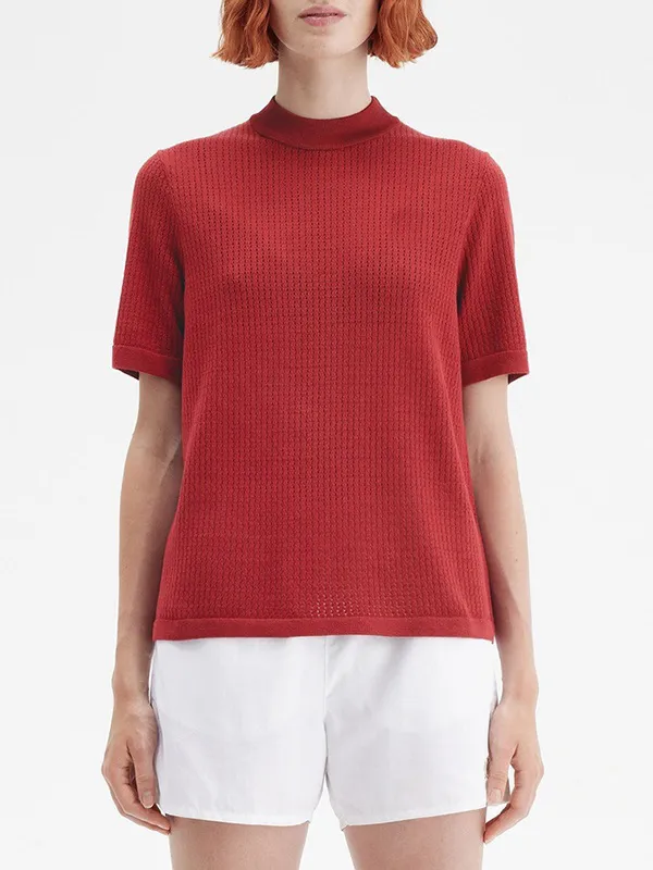 Custom Knitted Women's T-shirt Simple Sweater