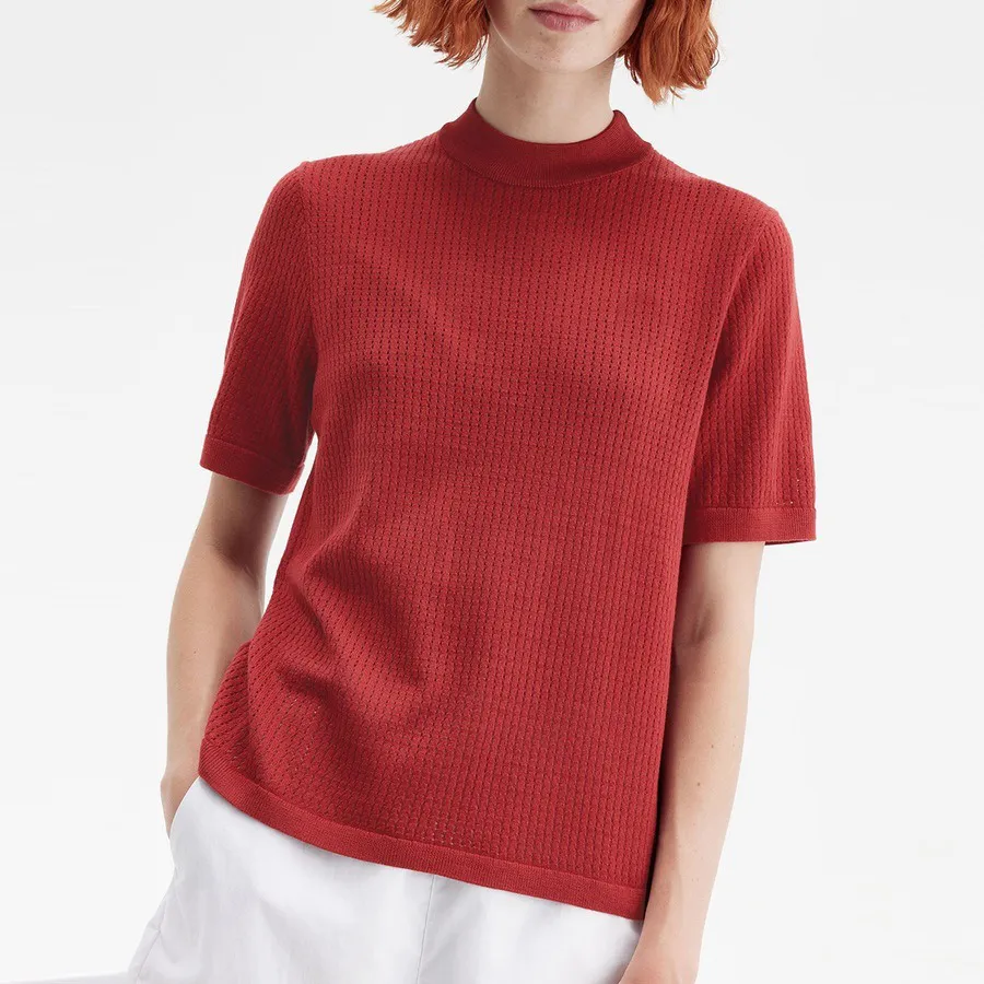 Custom Knitted Women's T-shirt Simple Sweater