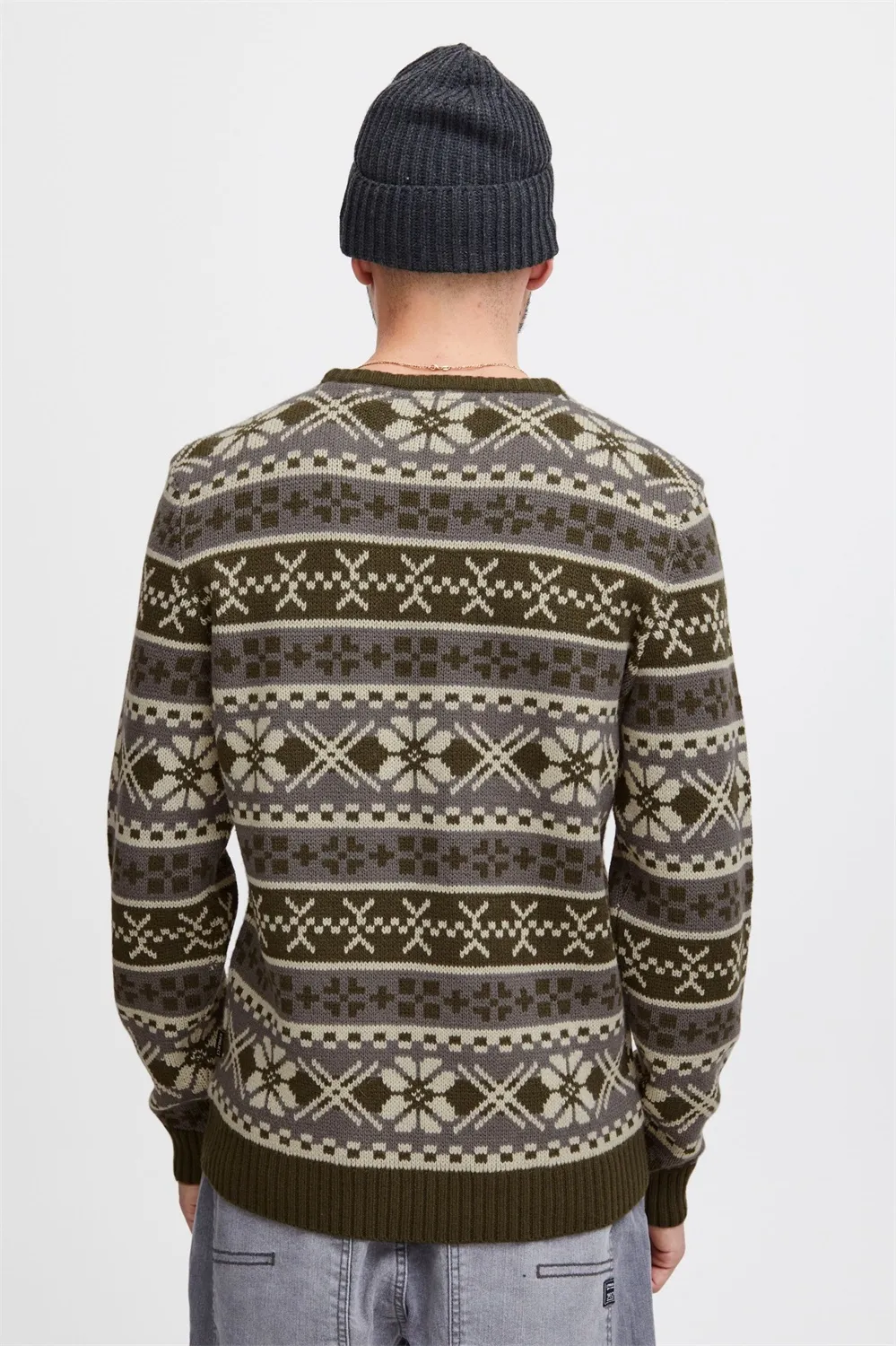 Custom FNJIA Men's Jacquard Ugly Christmas Sweater