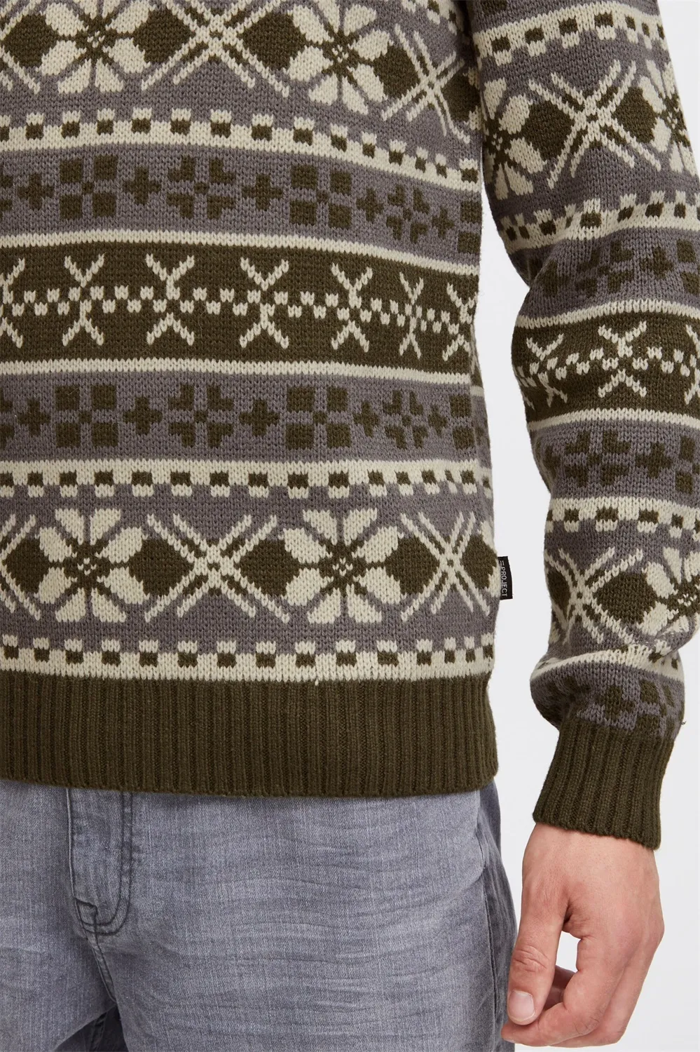 Custom FNJIA Men's Jacquard Ugly Christmas Sweater