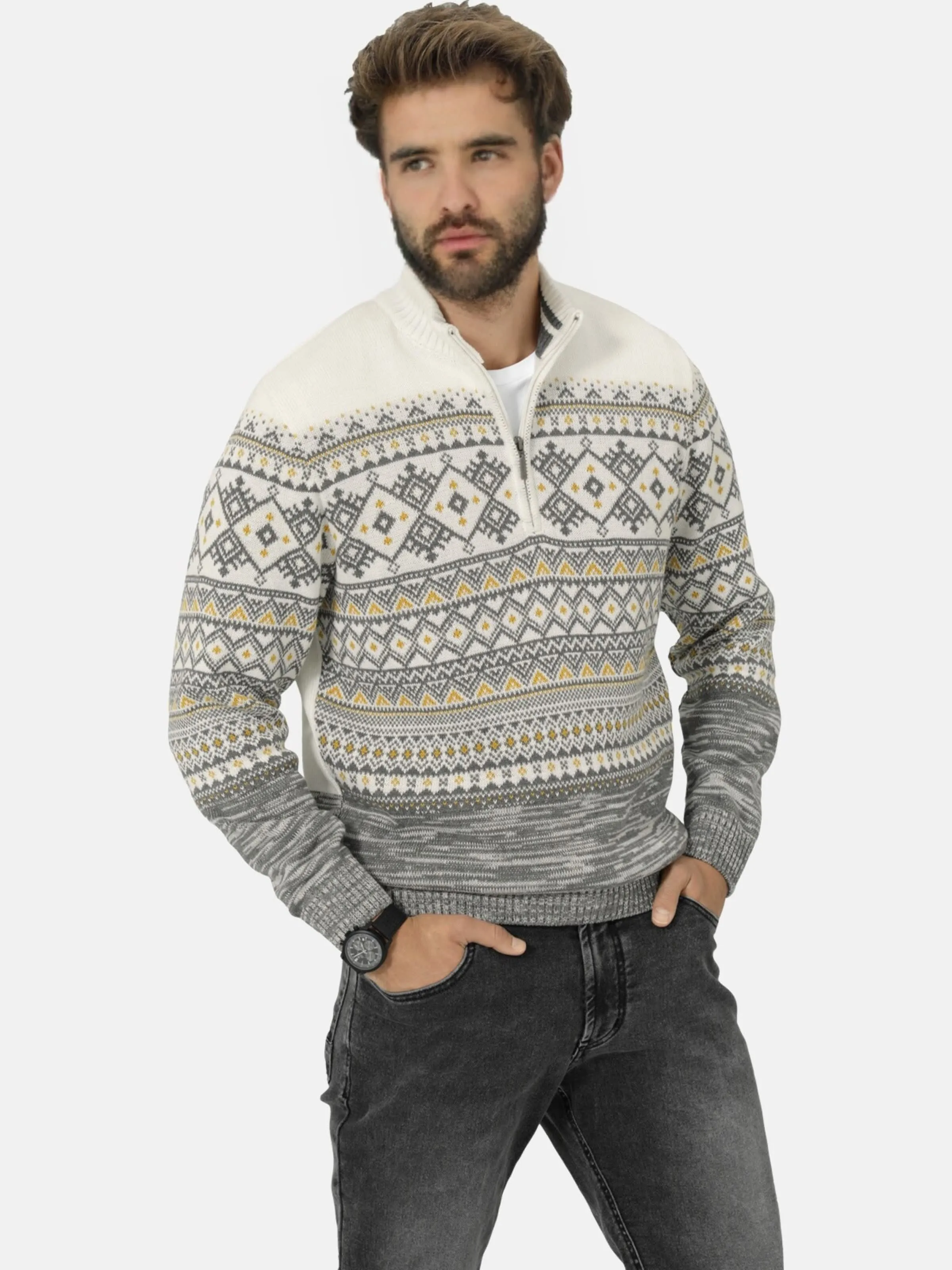 Custom FNJIA Jacquard Men's Ugly Christmas Sweater