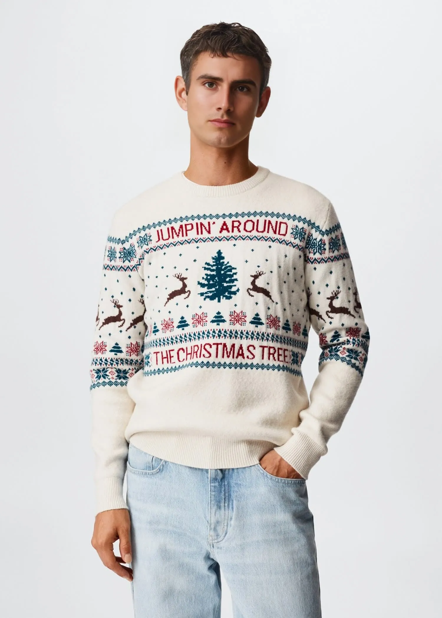 Custom Men's Jacquard Ugly Christmas Sweater Factory Xmas Jumper
