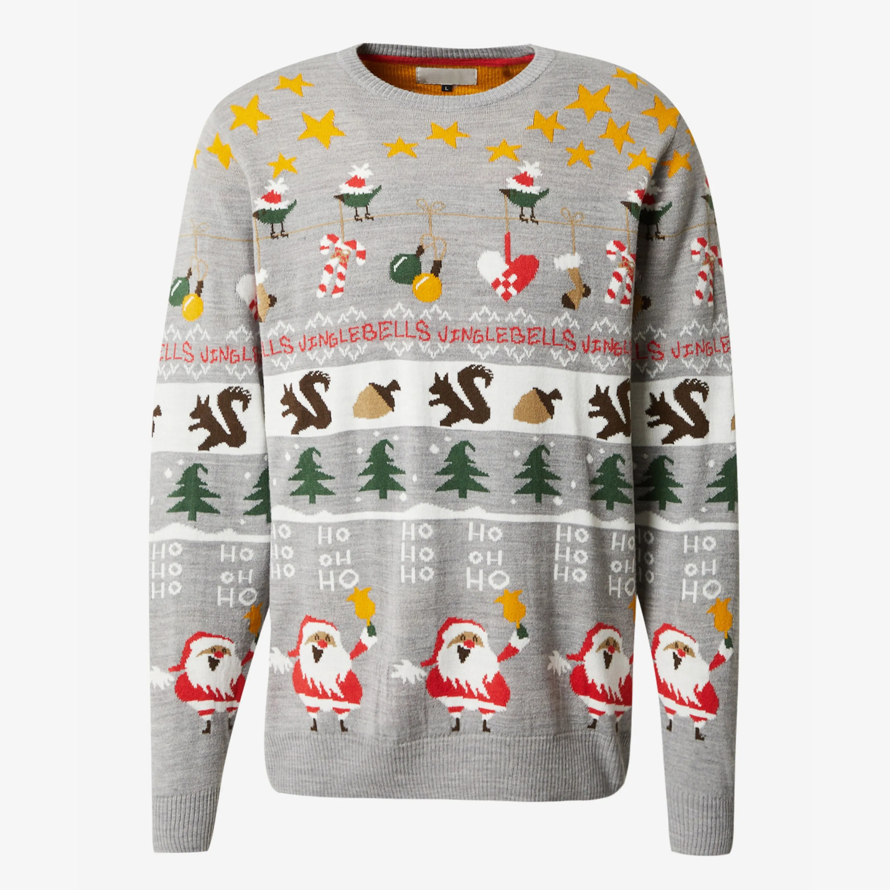 FNJIA Men's Jacquard Christmas Jumper Ugly Xmas Sweater