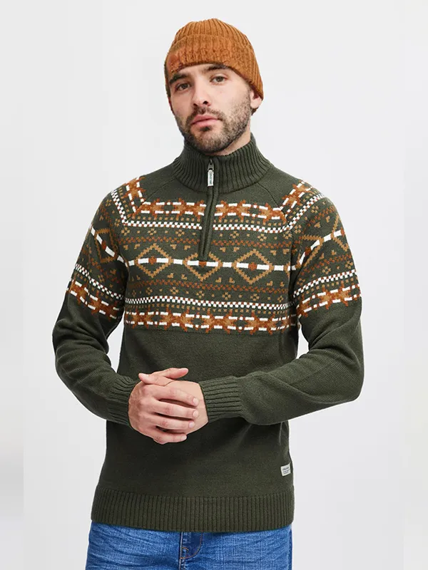 Custom Men's New Design 1/4 Zipper Christmas Sweater