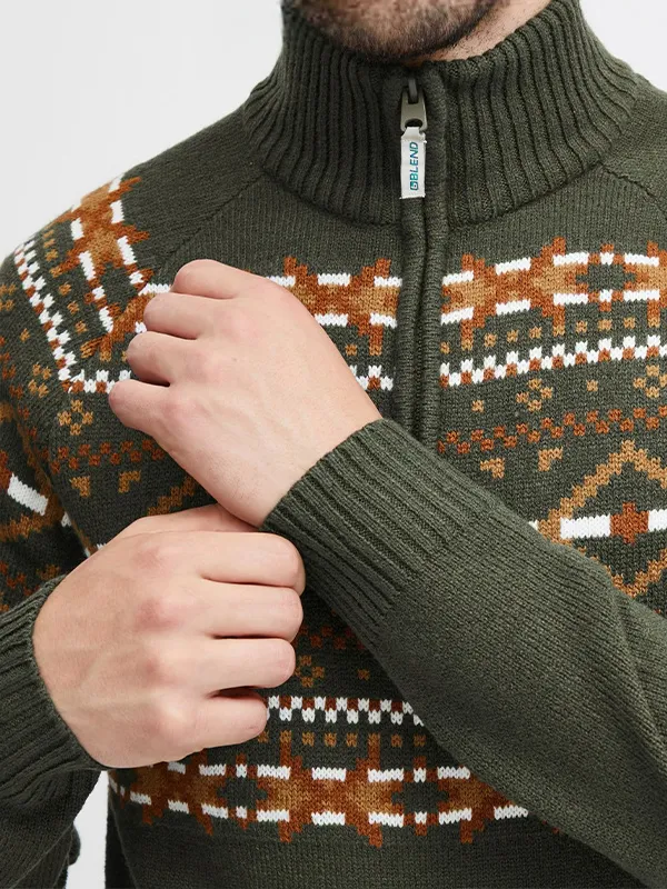 Custom Men's New Design 1/4 Zipper Christmas Sweater
