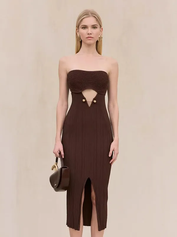 Custom Swmmer Cut-out Strapless Dress