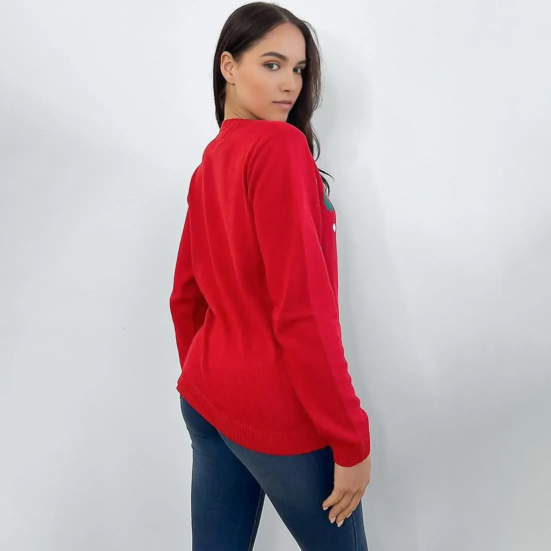 Custom FNJIA Jacquard Christmas Jumper for Women Ugly Xmas Sweater