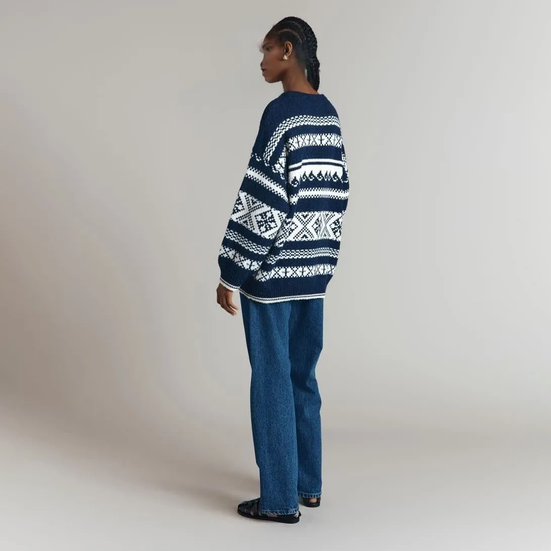 Custom FNJIA Jacquard Holiday Sweater Unisex Ugly Casual Jumper