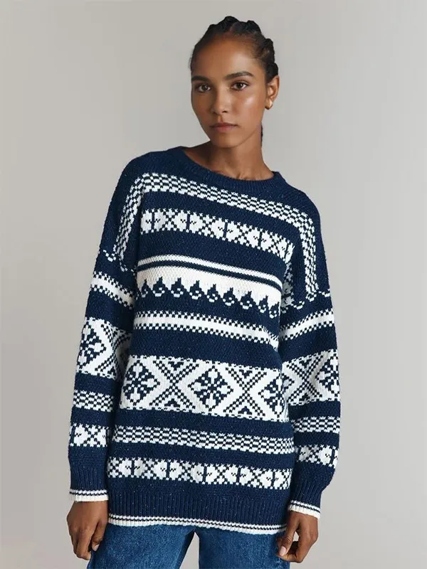 Custom FNJIA Jacquard Holiday Sweater Unisex Ugly Casual Jumper