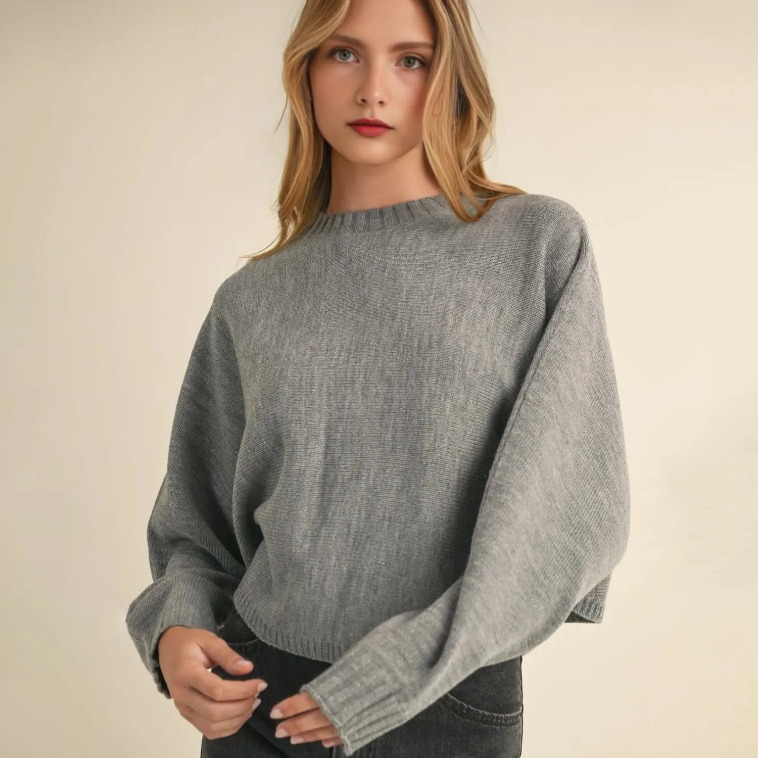 Custom Casual Solid Color Women's Fashion Sweater