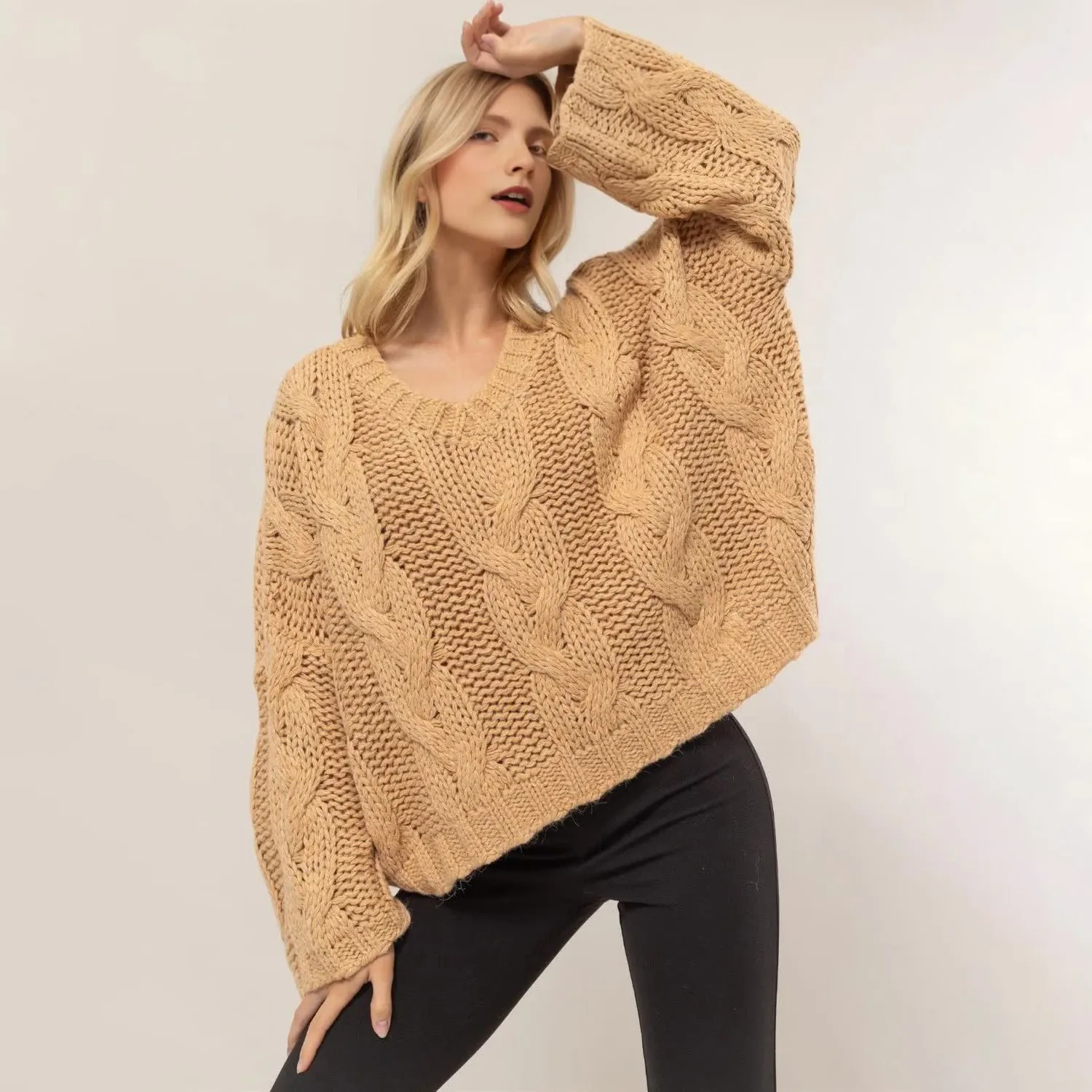 Custom Cable Casual Women's Fashion Jumper