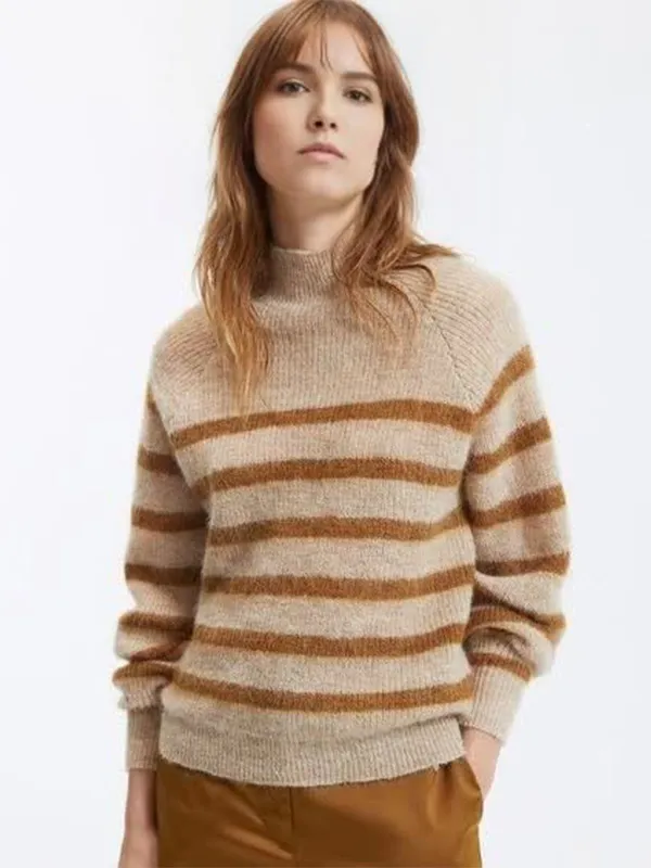 Custom FNJIA Stripe Design Casual Jumper for Women