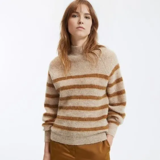 Custom FNJIA Stripe Design Casual Jumper for Women