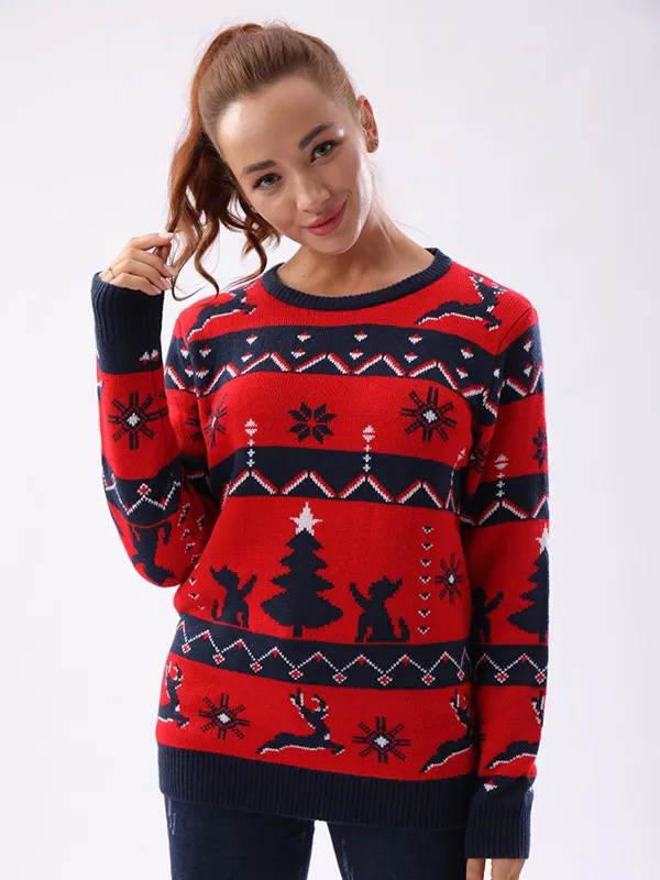 FNJIA Custom Women's Christmas Sweater Production Based on Provided Drawings and Samples